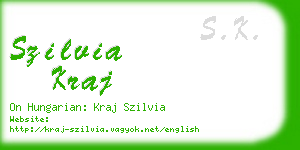 szilvia kraj business card